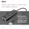 Hub USB CLUB3D USB 3.2 Gen1 Type-A, 3 porty i Gigabit Ethernet