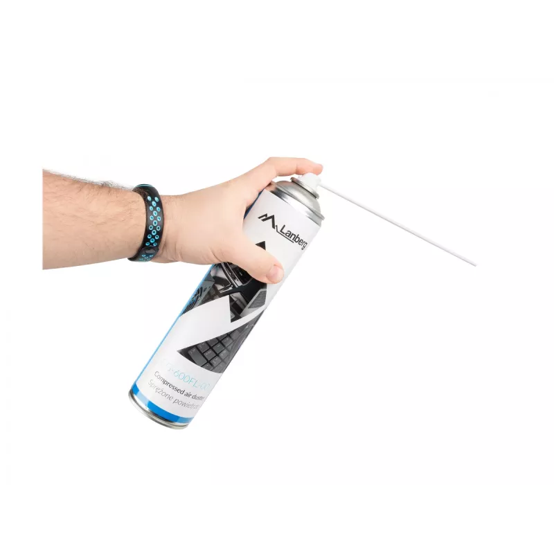 Sprężone powietrze w puszce LANBERG CG-600FL-001 — 600 ml, do czyszczenia PC, czarny/niebieski/biały