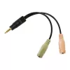 LogiLink - Adapter audio - Mini-Phone 3,5 mm, 4-pin (M) - Mini-Phone Stereo 3,5 mm (Ż) - 15 cm - Czarny (CA0021)