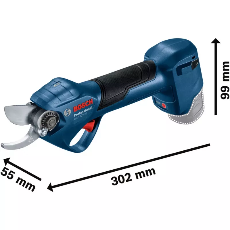 nożyce ogrodowe akumulatorowe GGP 12V-25 Professional solo, 12 V (niebieskie/czarne, bez akumulatora i ładowarki)