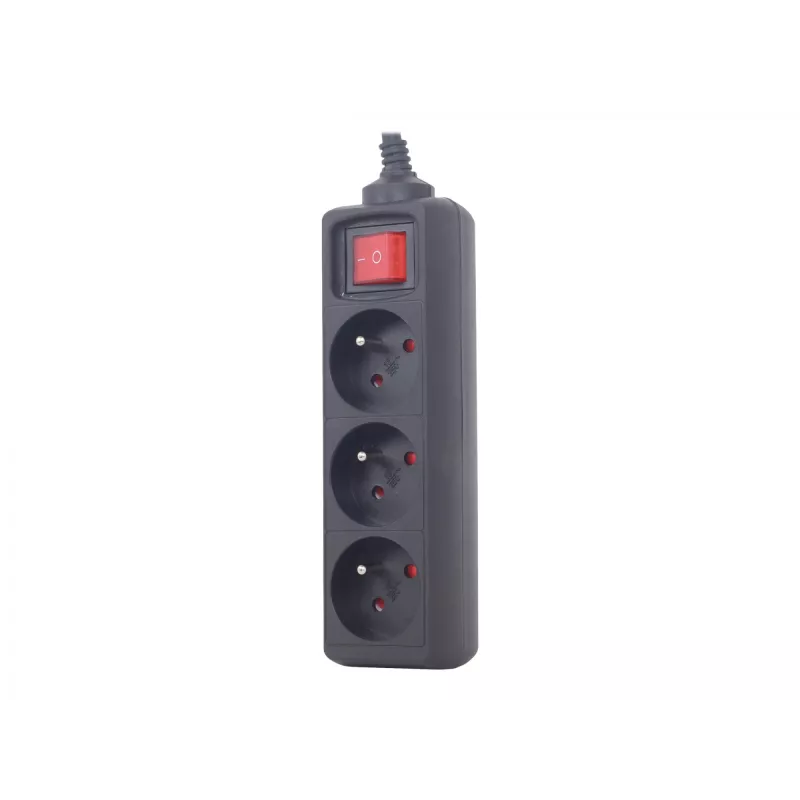 Gembird EG-PSU3F-01 listwa przeciwprzepięciowa Czarny 3 gniazda AC 230 V 0.6 m