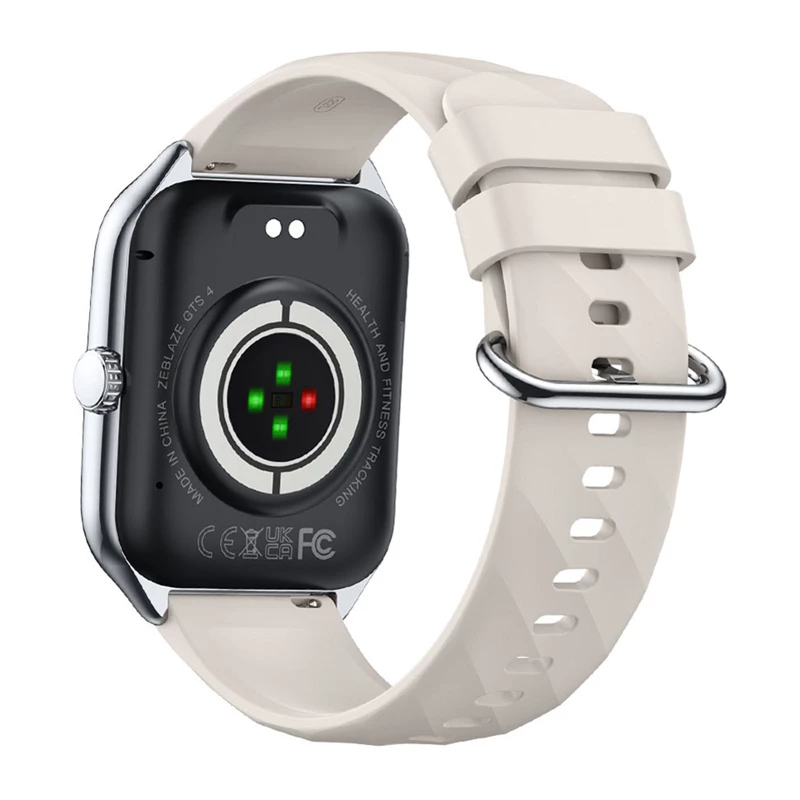 Smartwatch Zeblaze GTS 4 — 1,94 cala (4,93 cm) AMOLED 466×466 px, ekran dotykowy, Wi‑Fi, metalowa obudowa, silikonowy pasek (biały)
