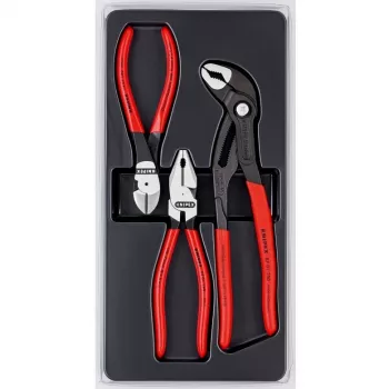 Zestaw szczypiec Knipex power pack zawiera 3 części z polerowanego tworzywa sztucznego w termoformowanym opakowaniu