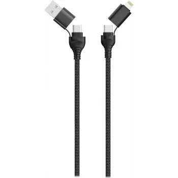 Kabel USB 2GO 797369 1,2m USB A/USB C USB C/Lightning Czarny