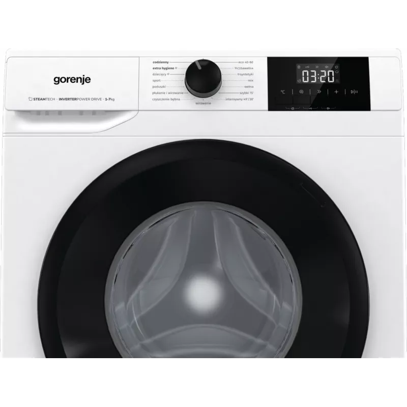 Pralka wolnostojąca Gorenje W3NGPI72SBS, 7 kg, 1200 obr./min, silnik inwerterowy, para, 15 programów, biała