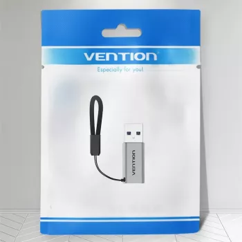 Adapter Vention USB 3.0 Męski na USB-C Żeński Szary Stop Aluminium