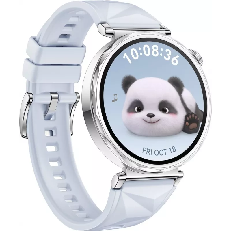 Smartwatch Huawei WATCH GT5 41mm z wyświetlaczem AMOLED 1,32 cala o rozdzielczości 466 x 466 pikseli. Pojemność baterii 323 mAh, waga tylko 35 g.