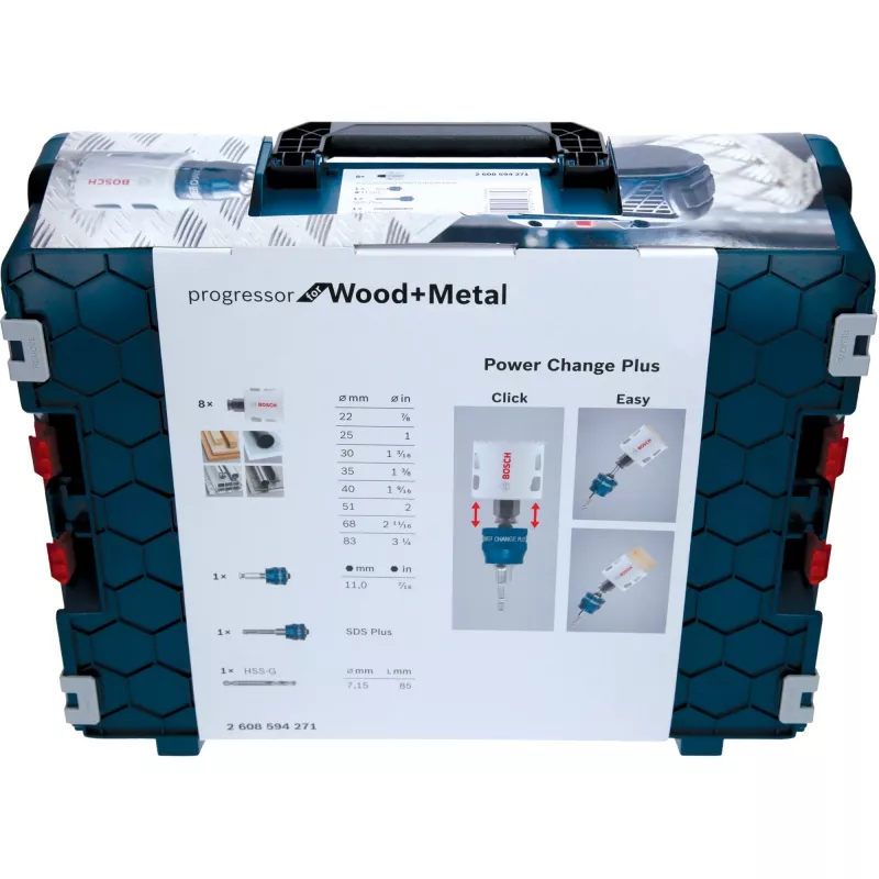 Bosch Progressor for Wood+Metal zestaw otwornic 22-83 mm, 11-częściowy, L-Boxx