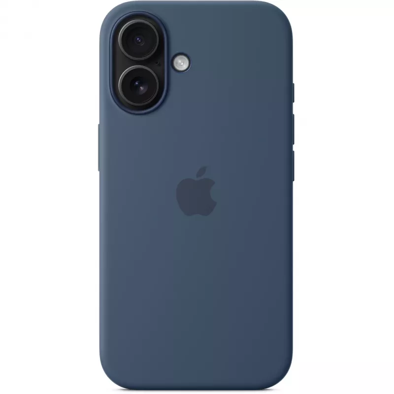 Silicone etui Apple iPhone 16 MagSafe Denim Cover niebieski 6.1 inch