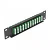 Panel krosowy światłowodowy DeLOCK 10 cali 12 portów LC Quad zielony 1U czarny