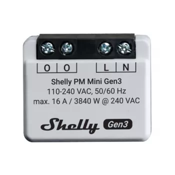 Inteligentny przełącznik Shelly PM Mini Gen3 1P bezprzewodowy 110-240V