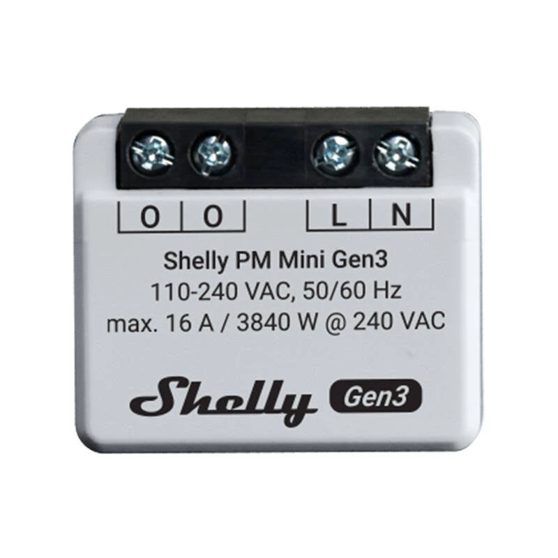 Inteligentny przełącznik Shelly PM Mini Gen3 1P bezprzewodowy 110-240V
