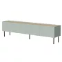 Szafka RTV cama meble FELLINI 200x40x52 cm, oliwkowa rama z blatem w kolorze dębu olejowanego