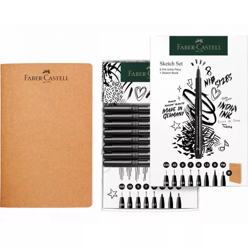 Faber-Castell 267102 flamaster Multi Czarny 8 szt. Okrągła końcówka