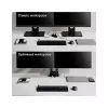 Manhattan Dual Desk Mount do telewizorów i monitorów (pełny ruch, sprężyna gazowa) z wbudowaną stacją dokującą, do ekranów do 27 cali, porty (x7): Ethernet, HDMI (x2), USB-A (x3) i USB-C, zasilanie Power Delivery (100 W) do portu USB-C (wymagana oddzielna ładowarka ścienna / kabel USB-C), VESA: 75x75 i 100x100 mm