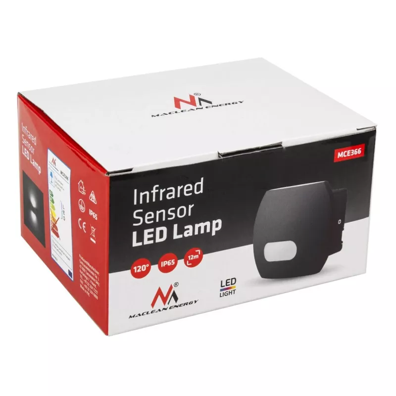 Lampa ścienna LED MACLEAN MCE366 z czujnikiem zmierzchu i ruchu