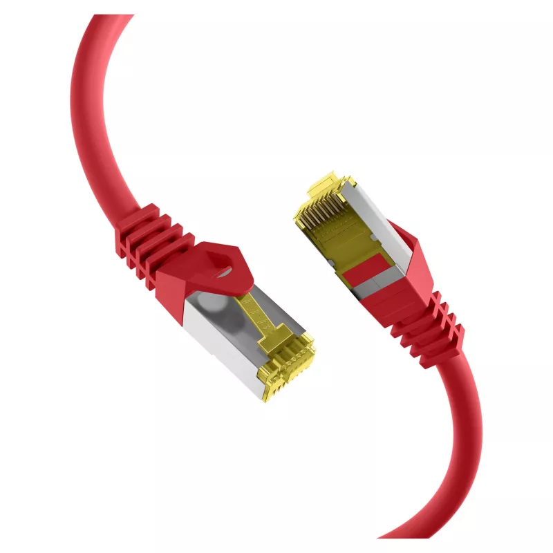 Kabel krosowy EFB-Elektronik RJ45 kat.6A S/FTP LSZH kat.7 surowy czerwony 0,15 m Producent: EFB Elektronik (MK7001.0,15R)