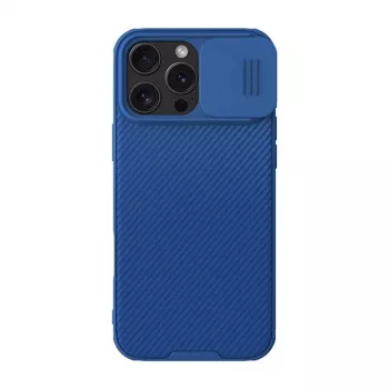 Etui ochronne Nillkin CamShield Pro do iPhone 16 Pro Max, niebieskie, przesuwna osłona aparatu