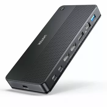 Stacja dokująca UNITEK D1103A01 USB4 przewodowa czarna 100W Power Delivery