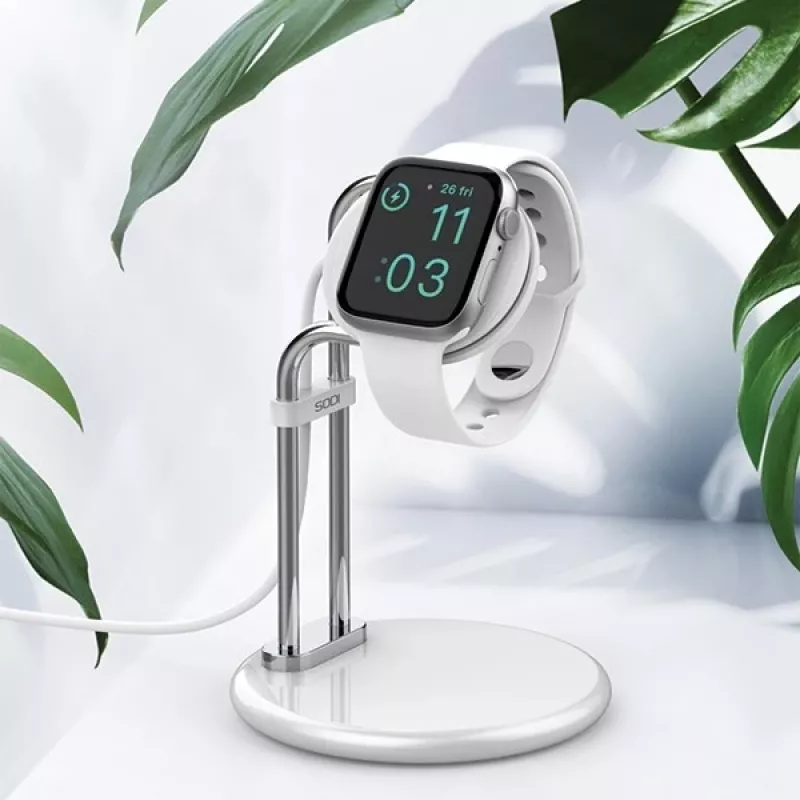 Stojak indukcyjny SAW-300 do Apple Watch srebrny