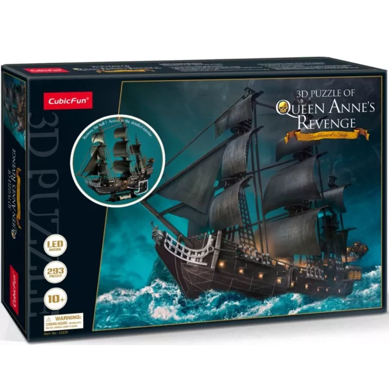 3D LED Puzzle Queen Annes L522H — dekoracyjny podświetlany model do składania z oświetleniem LED