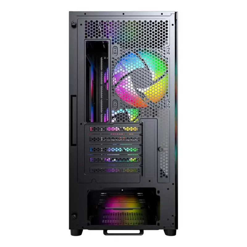 Montech X5M (B) Obudowa PC Micro Tower — Micro‑ATX/Mini‑ITX, 3x120mm przód, 1x120mm tył, obsługa zasilacza ATX, 2x3,5 cala + 4x2,5 cala, Czarna