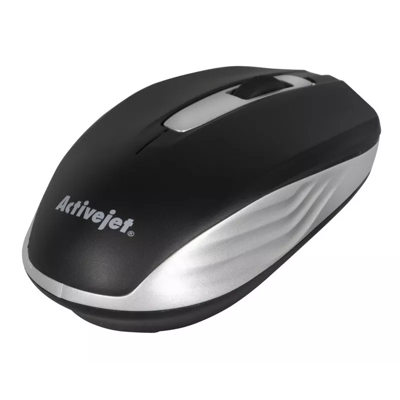 Mysz bezprzewodowa ActiveJet AMY-313, nanoodbiornik RF, optyczna 1200 DPI, oburęczna, 3 przyciski, bateria AA