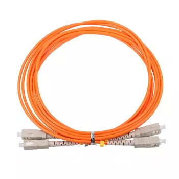Kabel światłowodowy Extralink EX.3692 — FTTH OM2 SC‑SC, 1 m, pełny dupleks, czerwony