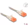 Kabel sieciowy DeLOCK RJ45 Cat.6A U/UTP cienki 1m przezroczysty