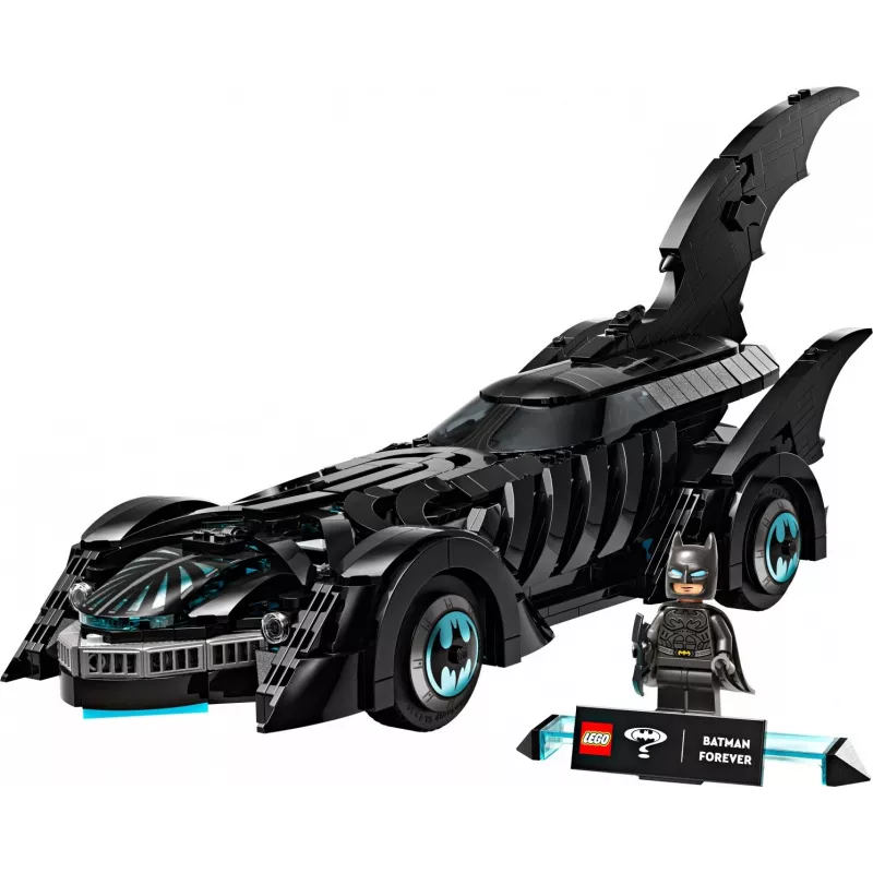 Zestaw konstrukcyjny LEGO DC Super Heroes Batman Forever Batmobile 76304 — 909 elementów, 1 minifigurka, zalecany wiek 12+