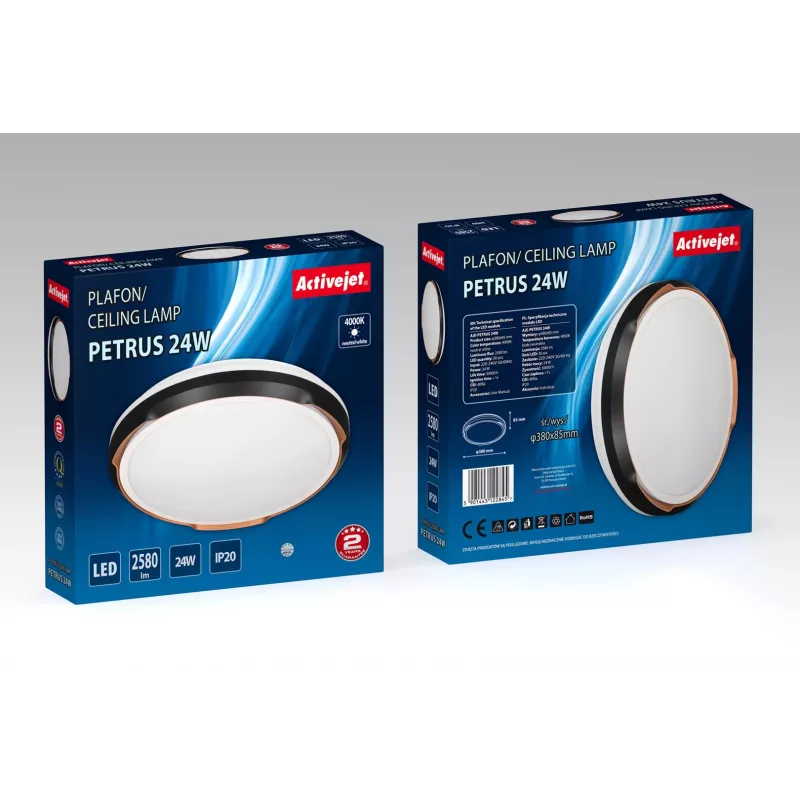 Lampa sufitowa LED Activejet AJE-PETRUS 24W