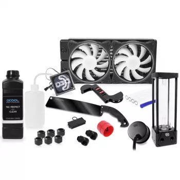 Alphacool 11992 - blok wodny - acetal - akryl - aluminium - mosiądz - miedź - nikiel - stal nierdzewna - czarny - przezroczysty - 1/4 - 60 °C - 0,8 bara (11992)