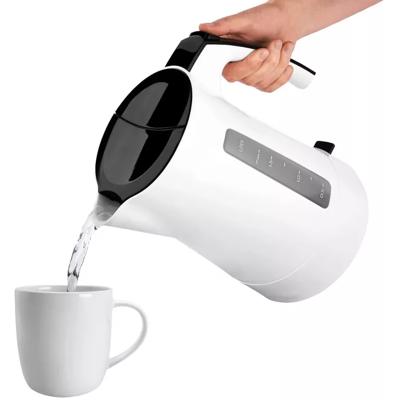 Czajnik elektryczny Melitta Enjoy Aqua 1.7 L 2400 W Czarny Biały
