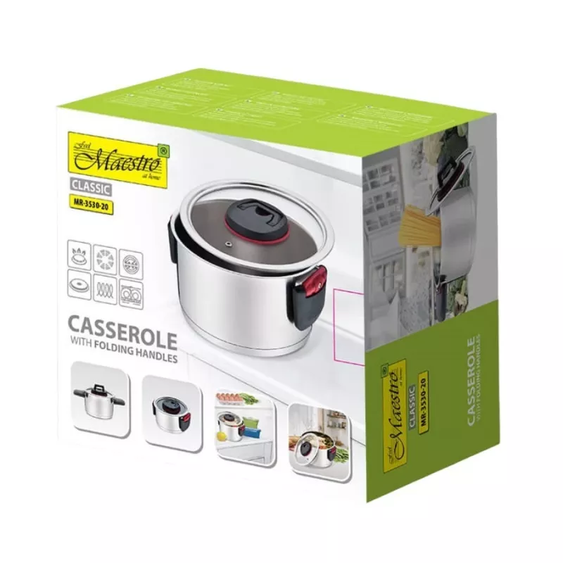 Garnek Maestro MR-3530-20 ze składanymi uchwytami 3,2 l