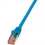 LogiLink PrimeLine - Kabel krosowy - RJ-45 (M) do RJ-45 (M) - 0,5 m - SFTP, PiMF - CAT 6 - bezhalogenowy, formowany, z osłoną zatrzasku - Niebieski