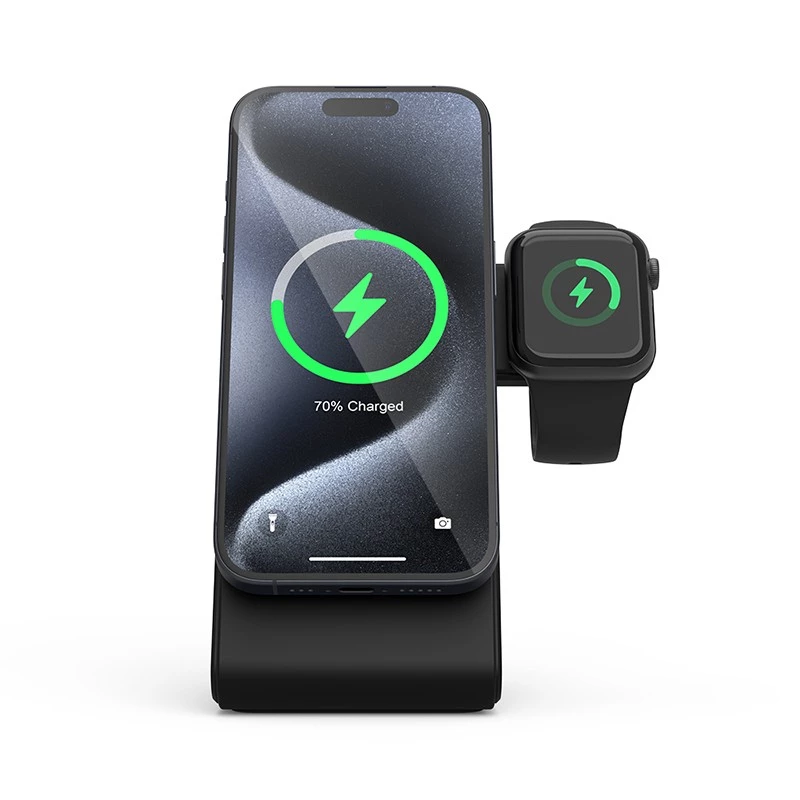 Ładowarka wewnętrzna Crong CRG-MSPS-BLK Smartwatch Czarna Lightning USB Bezprzewodowa