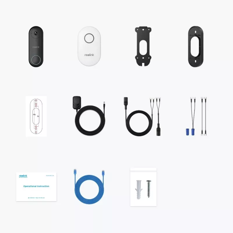 Reolink D340W Wideodomofon 5 MP Wi-Fi Wykrywanie Osób Dwukierunkowy Dźwięk