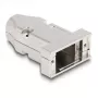 Osłona wtyku DELOCK Obudowa D-Sub 9-pin męski/żeński z odciążeniem, srebrna, tworzywo, 31,6×46,2×15,6 mm