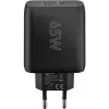 USB-C Dual-Fast Charger, PD, GaN, 65 W (czarny, 1x USB-C, 1x USB-A, Power Delivery)