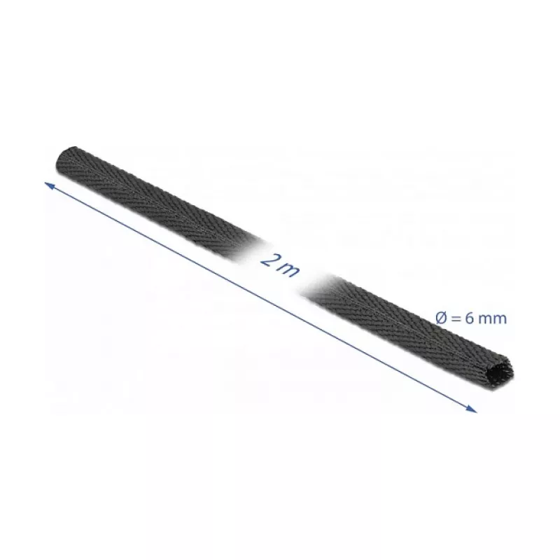 Rura termokurczliwa DeLOCK 20791 2 m x 6 mm czarna