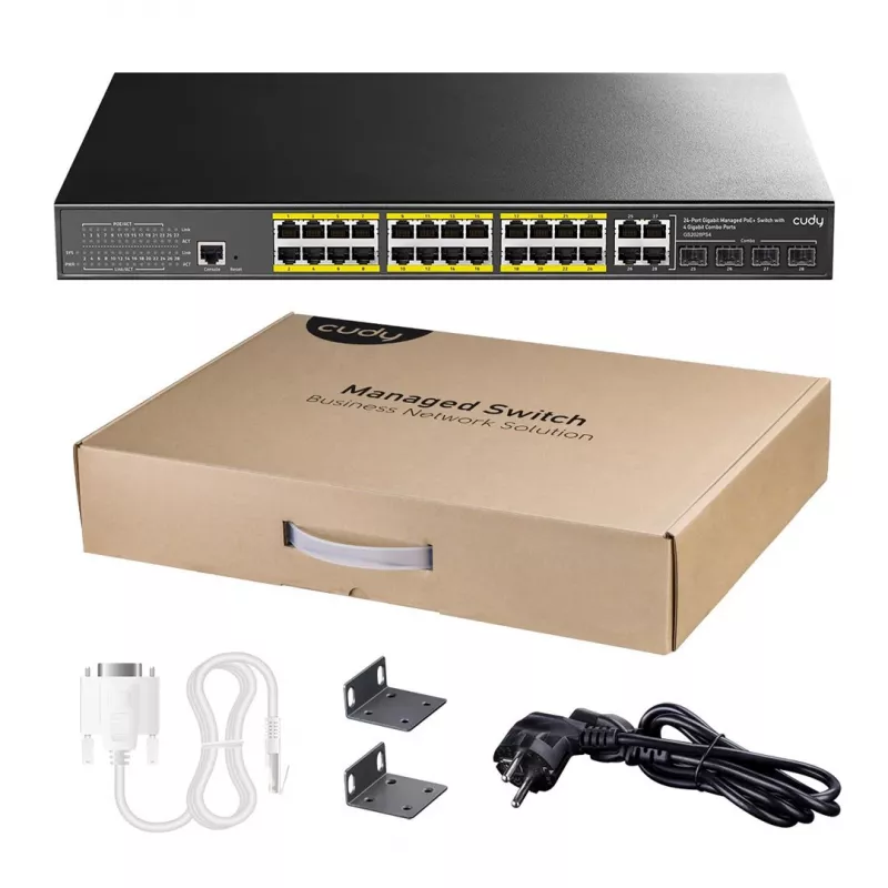Przełącznik zarządzalny Cudy GS2028PS4 L2 Gigabit Ethernet 24 portów PoE
