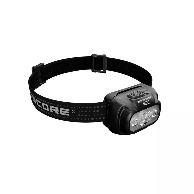 Latarka czołowa Nitecore NU33, czarna, 3 diody LED, 700 lm, aluminium, ładowanie przez USB, IP66