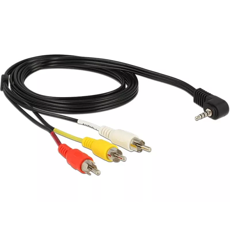 Adapter kabla wideo DeLOCK 84504 1,5 m 3,5 mm 3 x RCA czarny