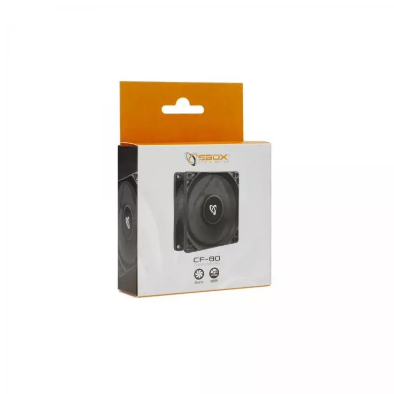 SBOX CF-80/R 80mm Wentylator Obudowy - Czarny