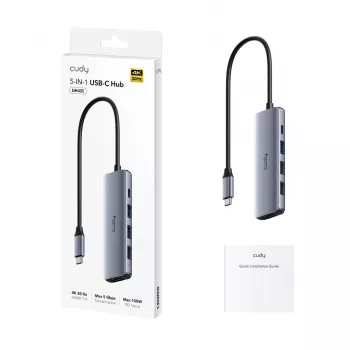 CUDY UH405 5-IN-1 USB-C Hub z HDMI 4K