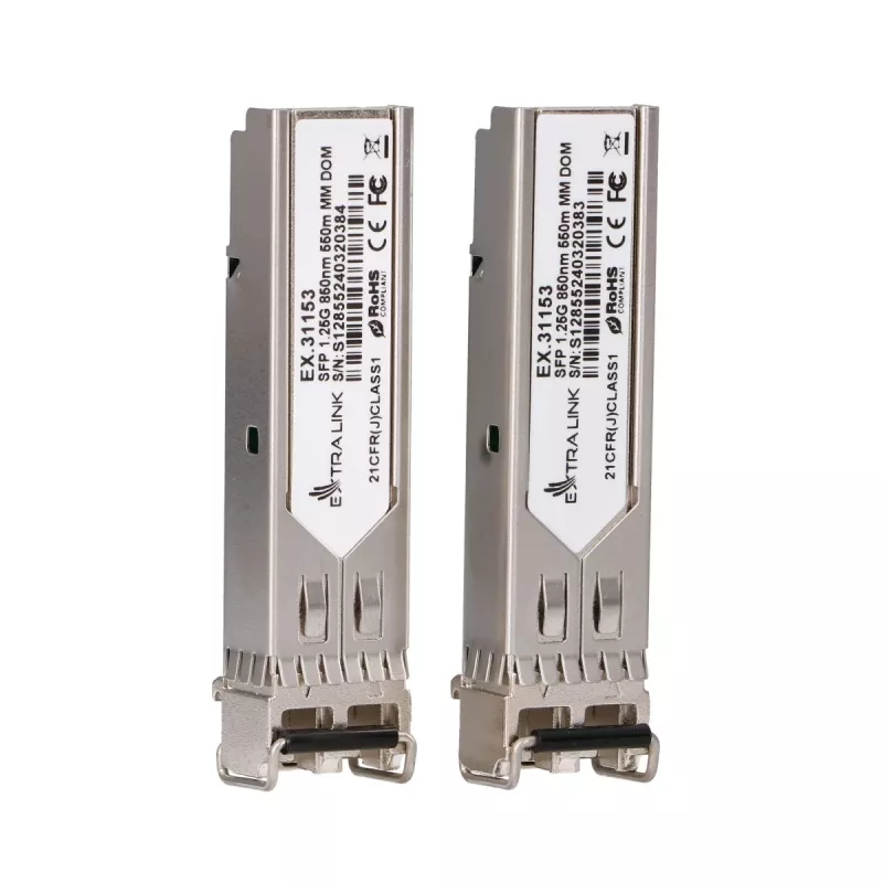 Moduł SFP Extralink 1,25 Gb/s LC/UPC 850 nm 550 m wielomodowy (zestaw 2 szt.)