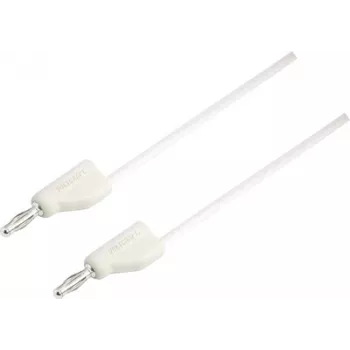 VOLTCRAFT Test Lead [Wtyk 4 mm - Wtyk 4 mm] 0,25 m Biały MSB-300 (MSB-300-0.25-WS)