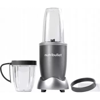 Blender kielichowy NUTRIBULLET NB606B 600W, dzbanek Tritan 0,7 L, 6 ostrzy, 1 prędkość, kubek 500 ml, szary