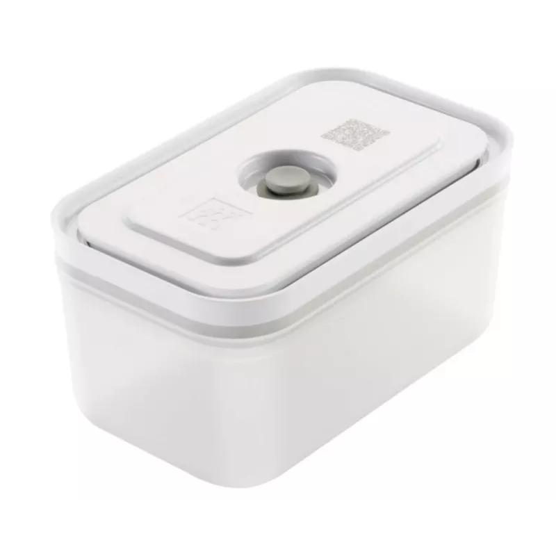 Pojemnik do pakowania próżniowego ZWILLING 36807-007-0, prostokątny plastikowy pojemnik na żywność, 1,1 l i 2,3 l, hermetyczna pokrywka z możliwością blokowania, odłączany, półprzezroczysty biały