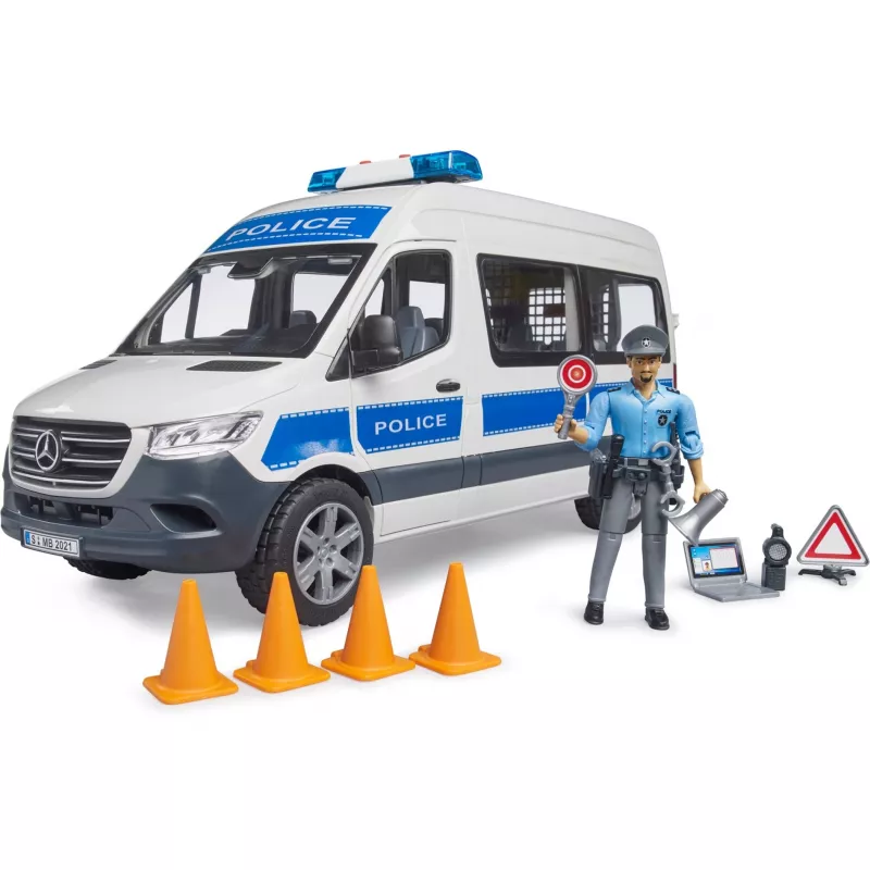 Zestaw Mercedes-Benz Policyjny Sprinter z figurką i modułem świetlno-dźwiękowym